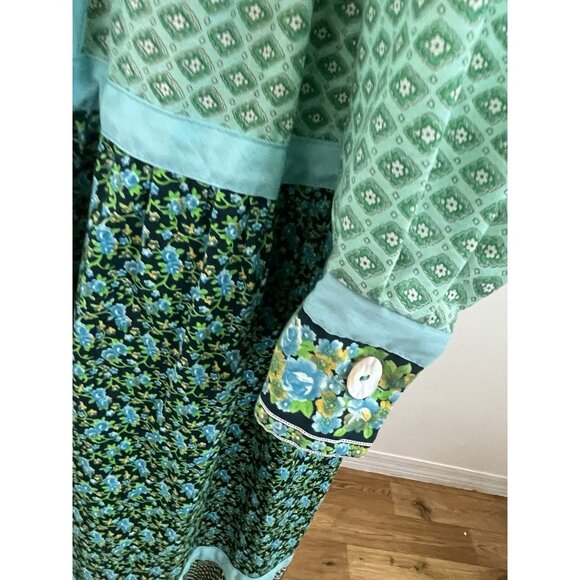 Glen of Michigan Polished Cotton Patchwork Print Dress Boho Hippie - Picture 5 of 14
